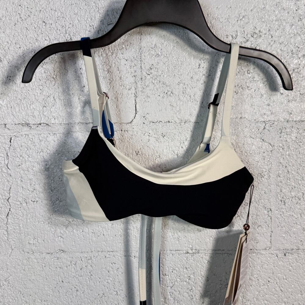 CALIA Women's Tie Back Low Support Swim Top Wave blocks blue  XXS
